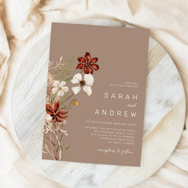 Whimsical Wildflower | Dried Flowers Wedding Invitation (Creator Uploaded)