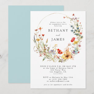 Whimsical Wildflower Engagement Party Invitation