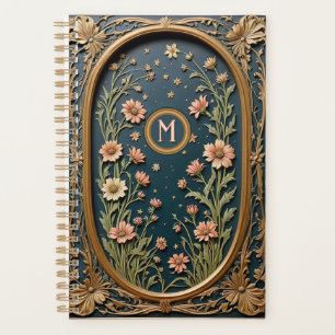 Whimsical Wildflower Evening Art Nouveau Monogram Planner