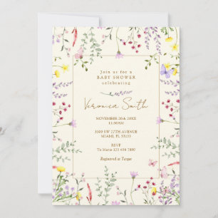  Whimsical Wildflower Garden Baby Shower Invitation
