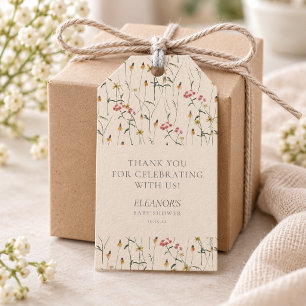 Whimsical Wildflower Garden Floral Baby Shower Gift Tags