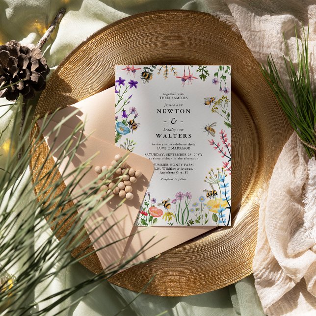 Whimsical Wildflower Garden Summer Boho Wedding Invitation (Creator Uploaded)