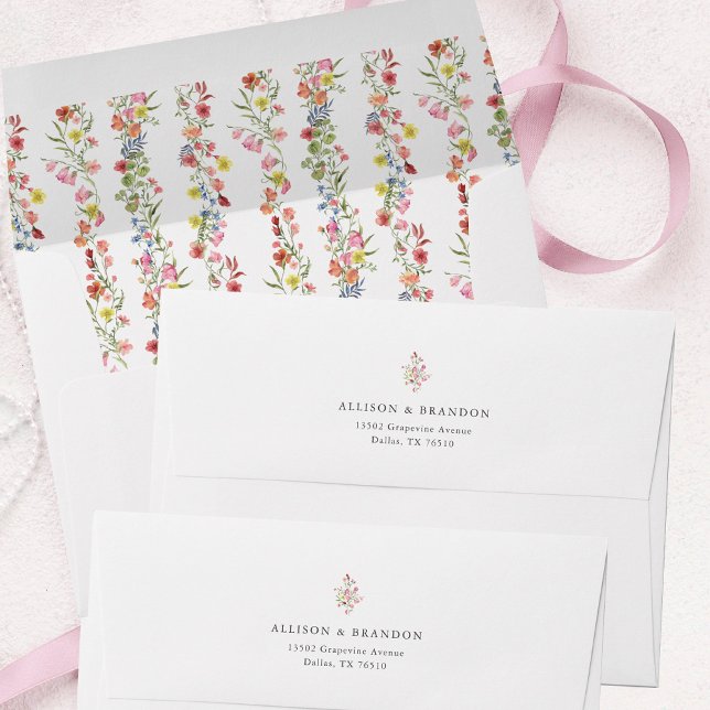 Whimsical Wildflower Garden Wedding Address Envelope (Creator Uploaded)