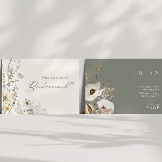 Whimsical Wildflower | Ivory Bridesmaid Proposal Invitation (Creator Uploaded)