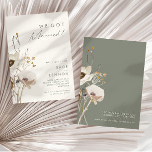 Whimsical Wildflower Ivory Elopement Announcement