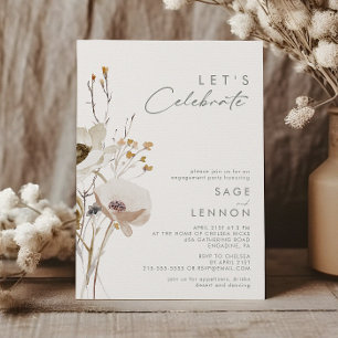 Whimsical Wildflower   Ivory Let's Celebrate Invitation