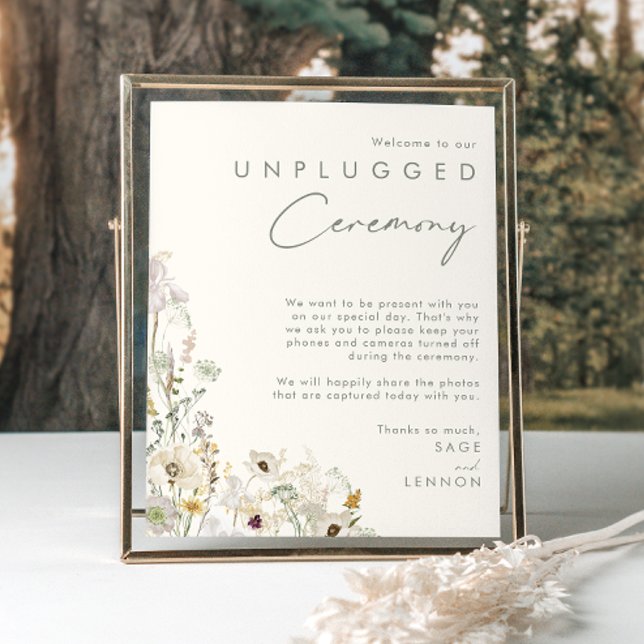 Whimsical Wildflower | Ivory Unplugged Ceremony Poster (Creator Uploaded)
