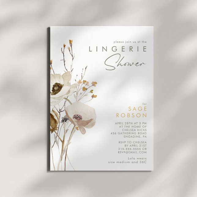 Whimsical Wildflower Lingerie Shower Invitation (Creator Uploaded)