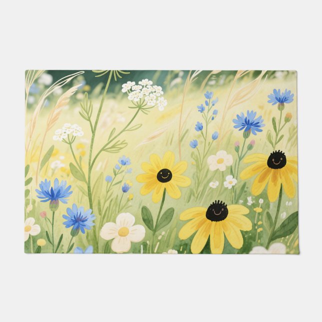 Whimsical Wildflower Meadow  Doormat (Front)