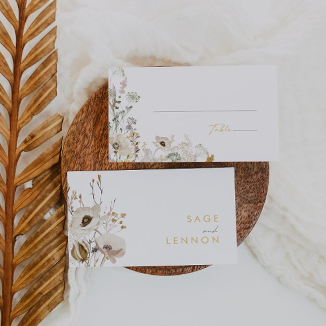 Whimsical Wildflower Meadow Flat Wedding Place Card (Creator Uploaded)