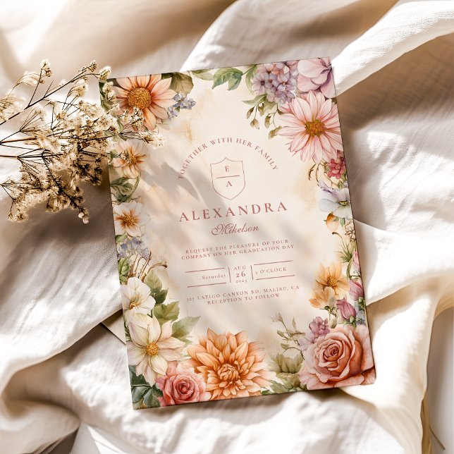 Whimsical Wildflower Meadow Garden Graduation  Invitation (Creator Uploaded)