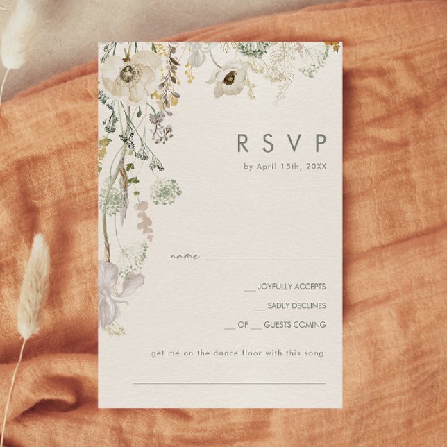 Whimsical Wildflower Meadow | Ivory Song Request RSVP Card (Creator Uploaded)