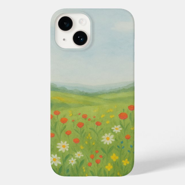 Whimsical Wildflower Meadow Landscape Case-Mate iPhone Case (Back)