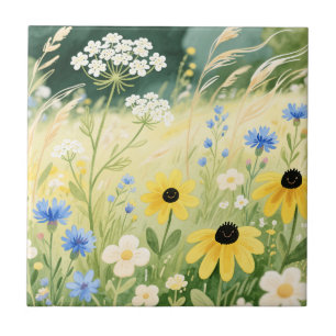 Whimsical Wildflower Meadow Tile