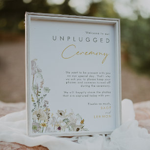 Whimsical Wildflower Meadow Unplugged Ceremony Poster
