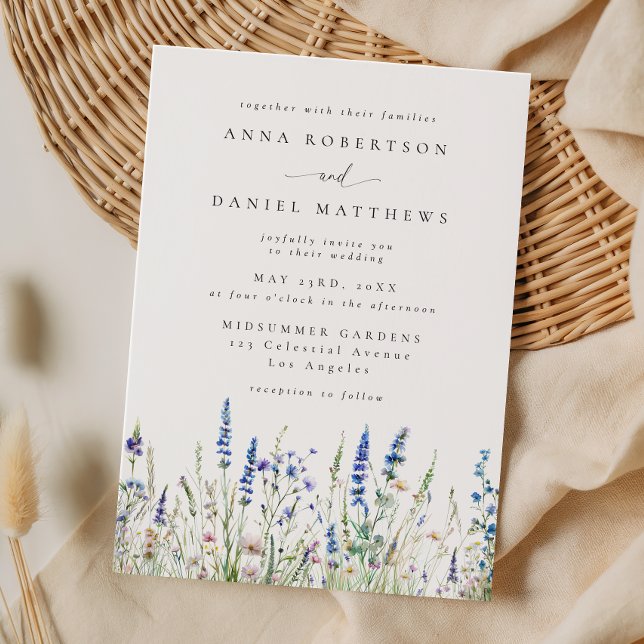 Whimsical Wildflower Meadow Wedding Invitation (Creator Uploaded)