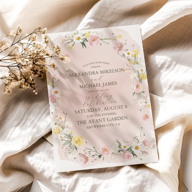 Whimsical Wildflower Meadow Wedding Invitation (Creator Uploaded)