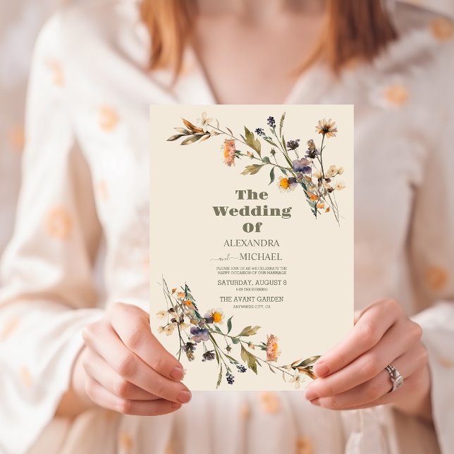Whimsical Wildflower Meadow Wedding Invitation (Creator Uploaded)