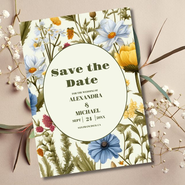 Whimsical Wildflower Meadow Wedding Save The Date (Creator Uploaded)