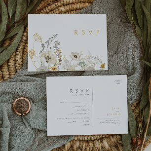 Whimsical Wildflower Menu Choice RSVP Card