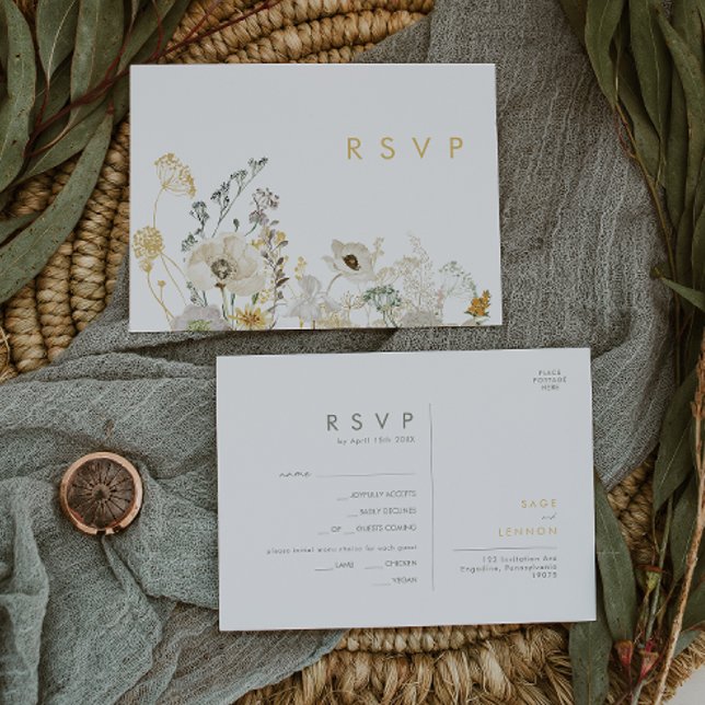 Whimsical Wildflower Menu Choice RSVP Card (Creator Uploaded)