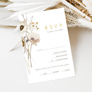 Whimsical Wildflower Menu Choice RSVP Card