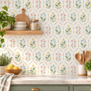 Whimsical Wildflower Modern Floral Colourful Patte Tile