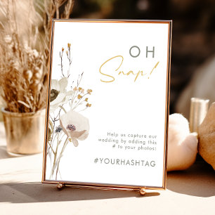 Whimsical Wildflower Oh Snap Hashtag Poster