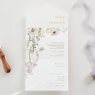 Whimsical Wildflower Photo Seal And Send All In One Invitation
