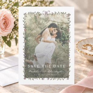 Whimsical Wildflower Photo Wedding Save the Date