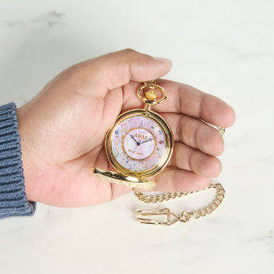 Whimsical Wildflower Pink Pocket eWatch Watch