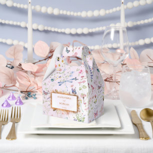 Whimsical Wildflower Pink Wedding Favour Box