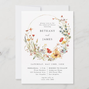 Whimsical Wildflower Rehearsal Dinner Invitation