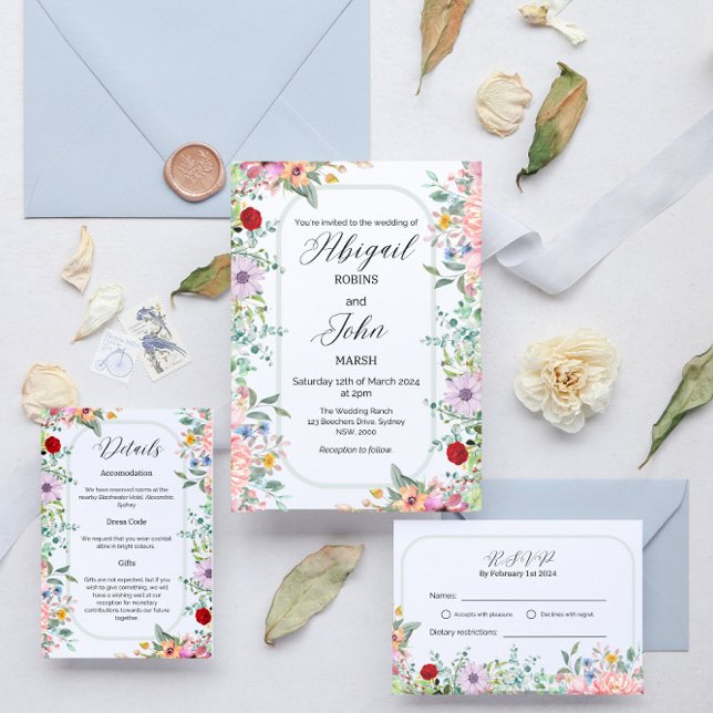 Whimsical Wildflower RSVP Card (Creator Uploaded)