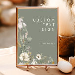 Whimsical Wildflower Sage Cards and Gifts Custom  Poster<br><div class="desc">This Whimsical Wildflower Sage cards and gifts custom poster is perfect for your simple, elegant boho wedding. The modern rustic greenery accompanied by the minimalist watercolor wildflowers will help bring your vision to life! This design of pretty gold flowers, touches of bohemian sage green and purple is sure to complete...</div>