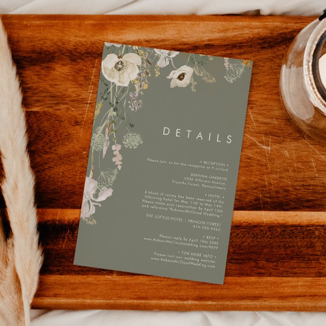 Whimsical Wildflower | Sage Green Details Enclosure Card (Creator Uploaded)