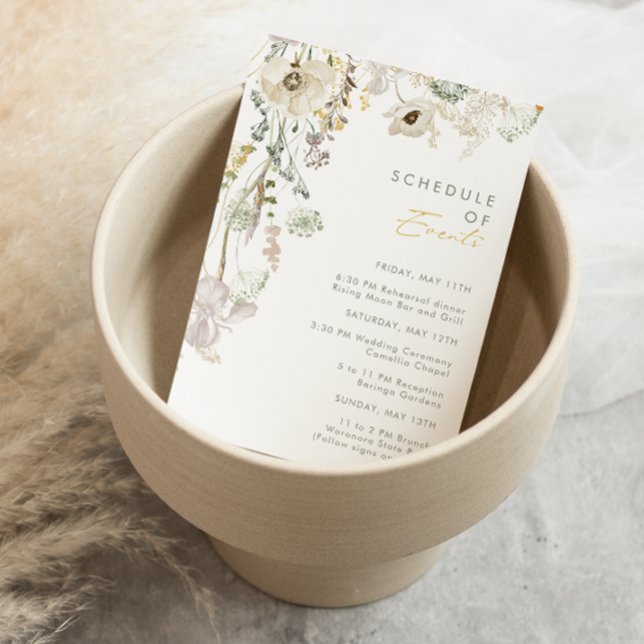 Whimsical Wildflower Schedule of Events Enclosure Card (Creator Uploaded)