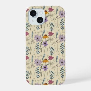 Whimsical Wildflower Seamless Pattern iPhone 15 Case