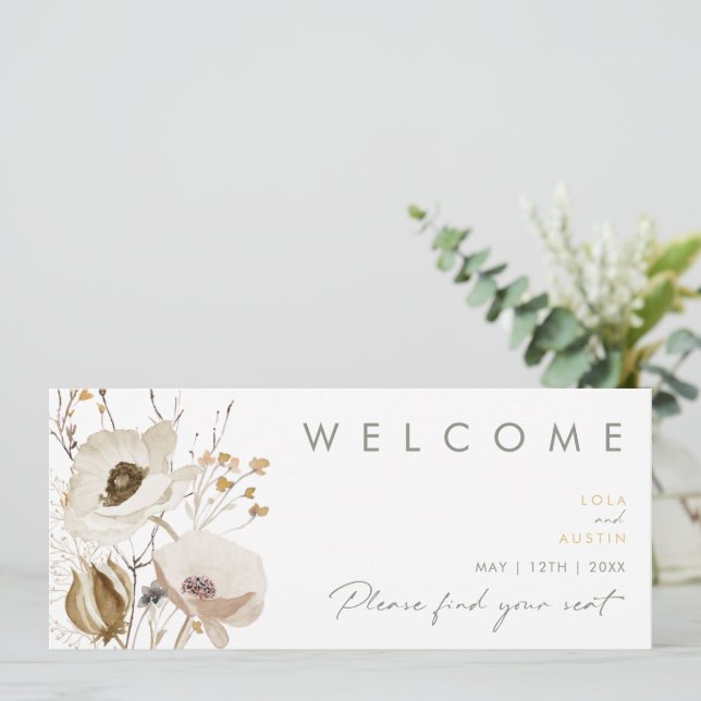 Whimsical Wildflower Seating Chart Header (Standing Front)