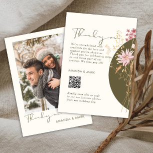 Whimsical Wildflower Spring Summer Fall Thank You Card