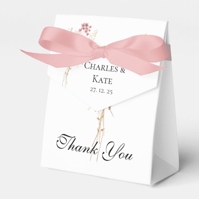 Whimsical Wildflower Spring Summer fall Wedding  Favour Box (Front Side)