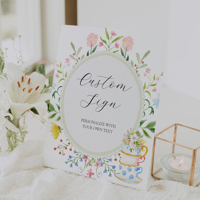Whimsical Wildflower Tea Custom Text Sign (Creator Uploaded)