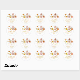 Whimsical Wildflower Thank You Stickers