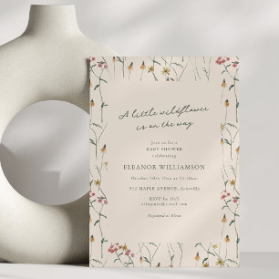Whimsical Wildflower Theme Floral Boho Baby Shower Invitation