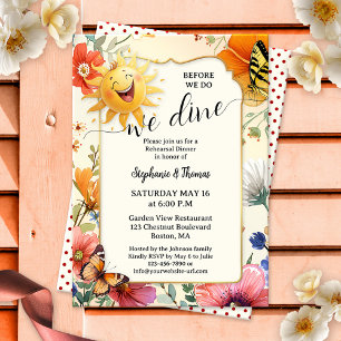 Whimsical Wildflower Watercolor Rehearsal Dinner Invitation