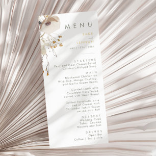 Whimsical Wildflower Wedding Dinner Menu