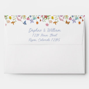 Whimsical Wildflower Wedding Envelope