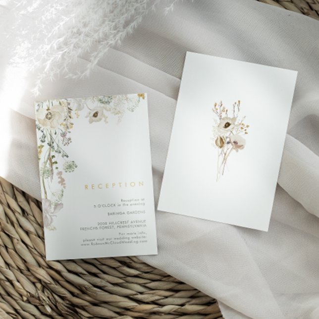 Whimsical Wildflower Wedding Reception Card (Creator Uploaded)