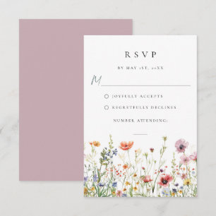 Whimsical Wildflower Wedding RSVP Card