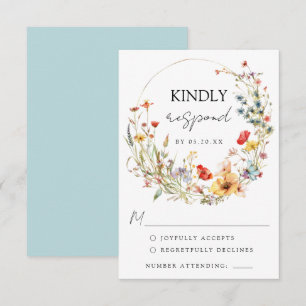 Whimsical Wildflower Wedding RSVP Card